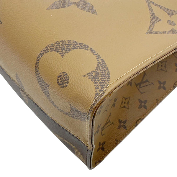 LOUIS VUITTON Onthego MM Giant Monogram Reverse Canvas Tote Bag Brown