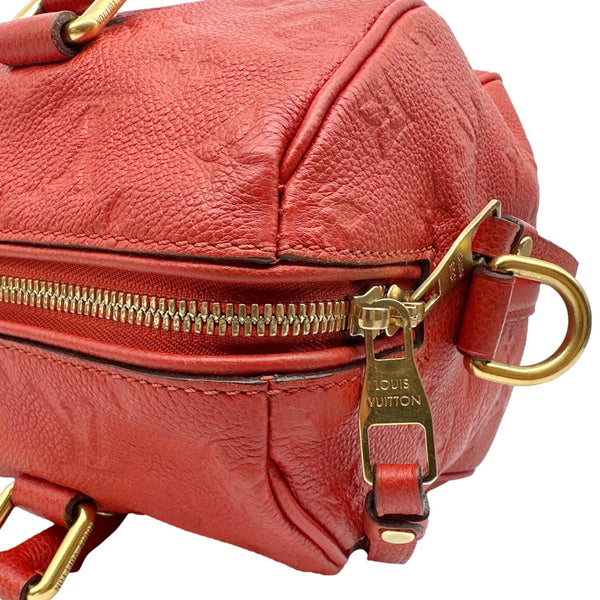 LOUIS VUITTON Speedy 25 Bandouliere Monogram Empreinte Leather Crossbody Bag Red
