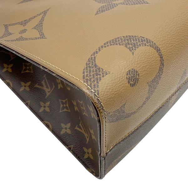 LOUIS VUITTON Onthego MM Giant Monogram Reverse Canvas Tote Bag Brown