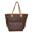 LOUIS VUITTON Neverfull MM Monogram Canvas Tote Bag Brown