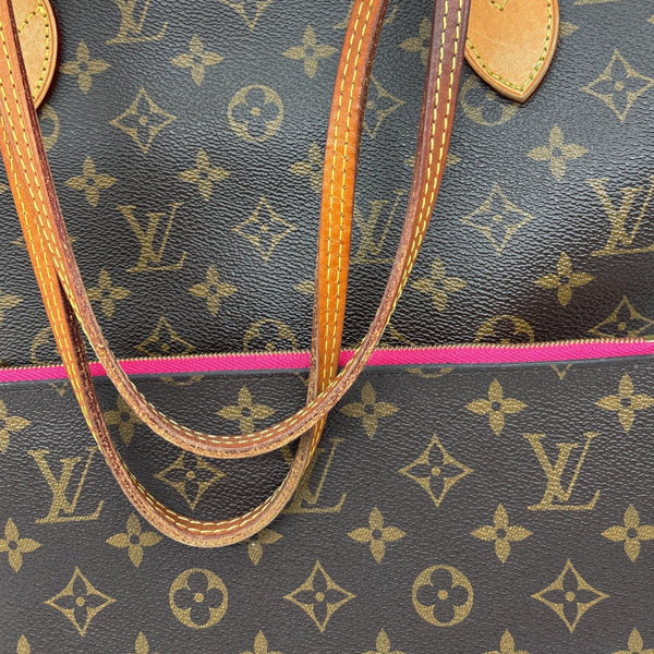 LOUIS VUITTON Neverfull MM Monogram Canvas Tote Bag Brown