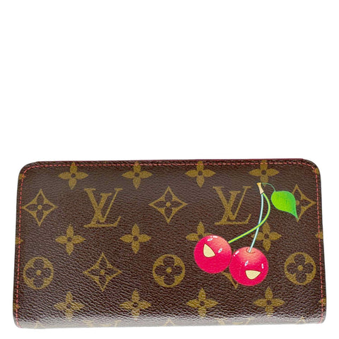 LOUIS VUITTON Monogram Cerises Zippy Wallet Brown