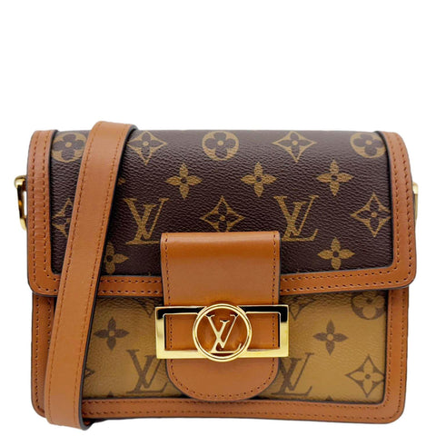 LOUIS VUITTON Dauphine Monogram Reverse Canvas Shoulder Bag Brown