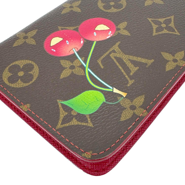 LOUIS VUITTON Monogram Cerises Zippy Wallet Brown