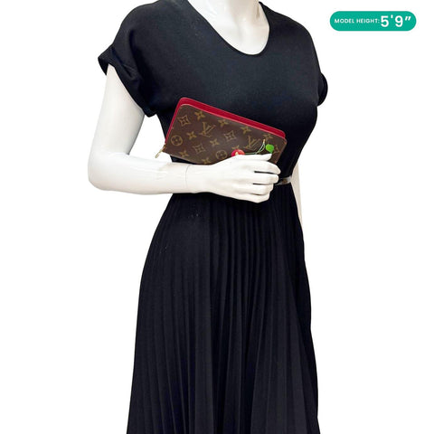 LOUIS VUITTON Monogram Cerises Zippy Wallet Brown