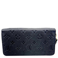 LOUIS VUITTON Zippy Grained Monogram Empreinte Leather Wallet Black