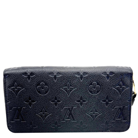 LOUIS VUITTON Zippy Grained Monogram Empreinte Leather Wallet Black
