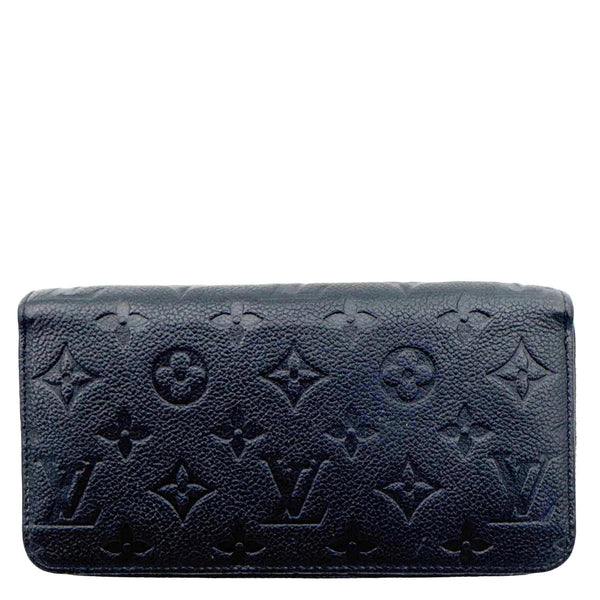 LOUIS VUITTON Zippy Grained Monogram Empreinte Leather Wallet Black