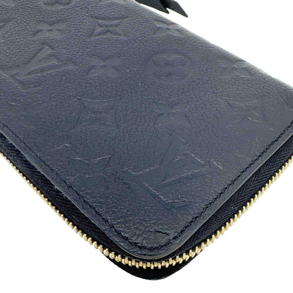 LOUIS VUITTON Zippy Grained Monogram Empreinte Leather Wallet Black