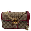 GUCCI GG Marmont Mini Canvas Leather Shoulder Bag Beige 446744
