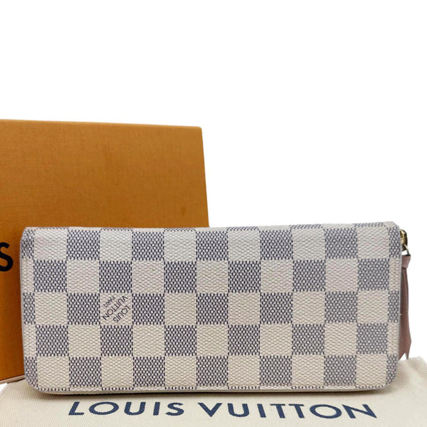 LOUIS VUITTON Damier Azur Zippy Wallet Rose Ballerine