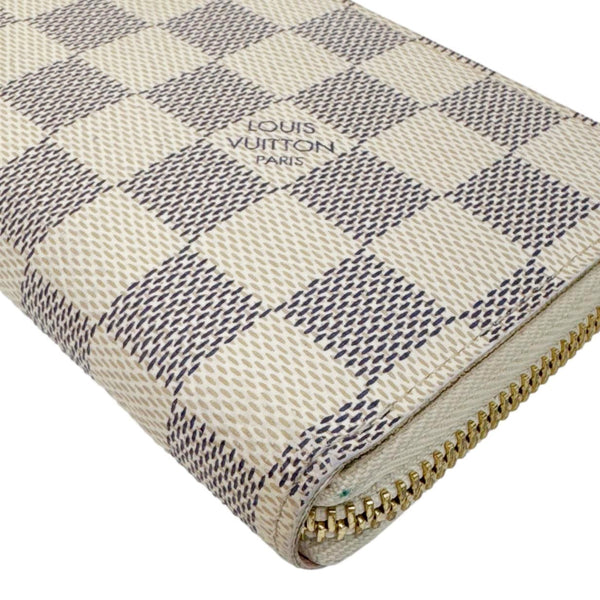 LOUIS VUITTON Damier Azur Zippy Wallet Rose Ballerine