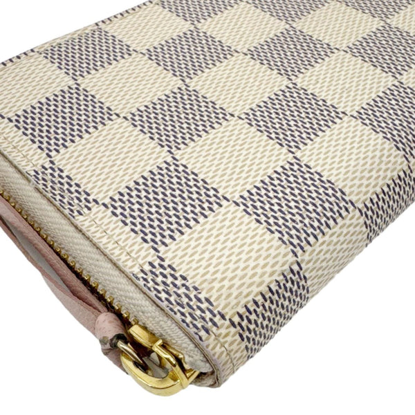 LOUIS VUITTON Damier Azur Zippy Wallet Rose Ballerine