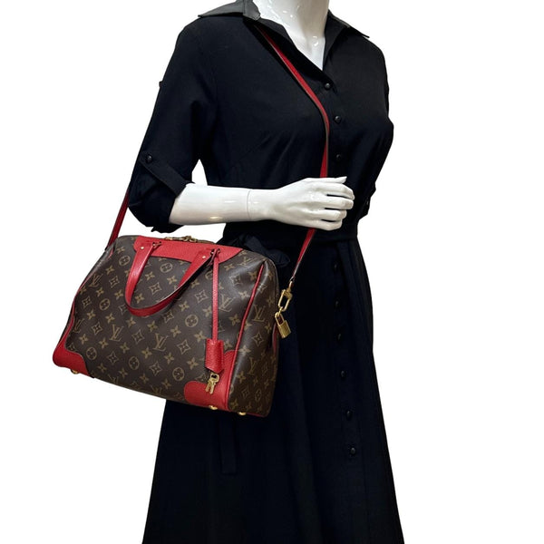 LOUIS VUITTON Retiro NM Monogram Canvas 2Way Shoulder Bag Red
