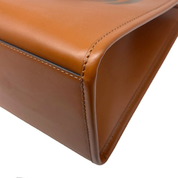 FENDI Sunshine Medium Leather Shopper Tote Bag Brown