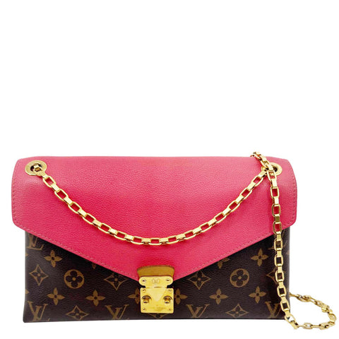 LOUIS VUITTON Pallas Chain Monogram Canvas Crossbody Bag Cherry