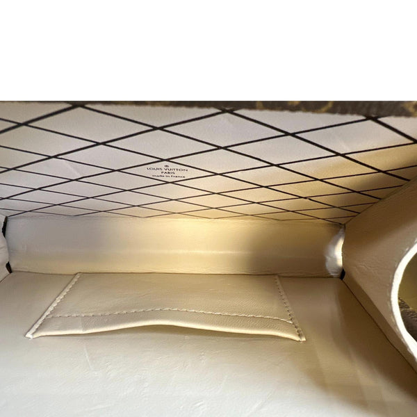 LOUIS VUITTON Studded Petite Malle Monogram Canvas Shoulder Bag Brown