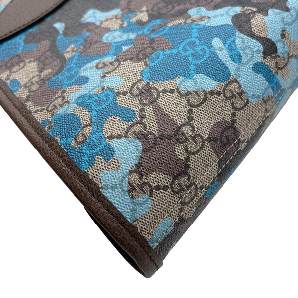 GUCCI Camouflage Large GG Supreme Canvas Tote Bag Blue 856774