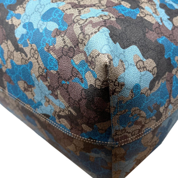 GUCCI Camouflage Large GG Supreme Canvas Tote Bag Blue 856774