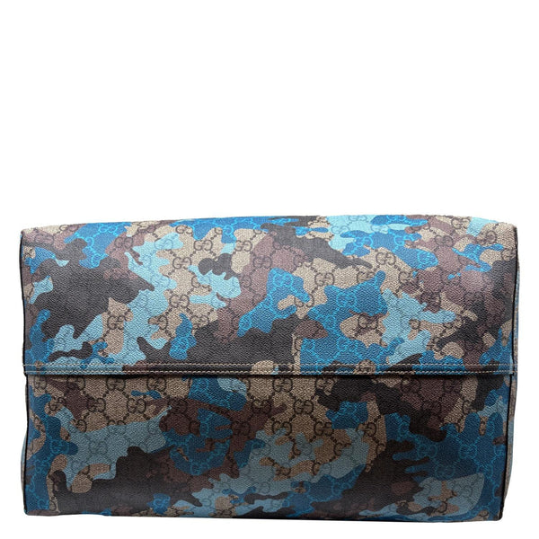 GUCCI Camouflage Large GG Supreme Canvas Tote Bag Blue 856774
