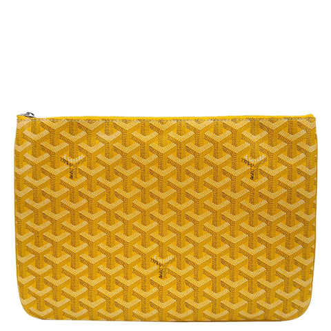 GOYARD Senat MM Canvas Zip Pouch Yellow