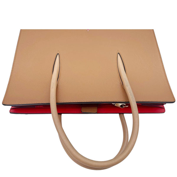 CHRISTIAN LOUBOUTIN Paloma Large Leather Tote Bag Brown