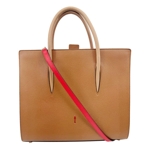 CHRISTIAN LOUBOUTIN Paloma Large Leather Tote Bag Brown