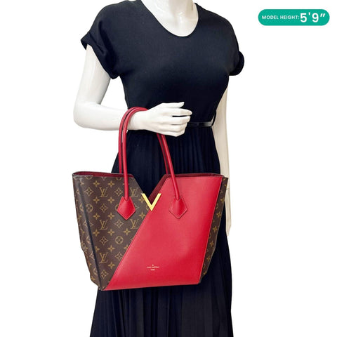LOUIS VUITTON Kimono MM Monogram Canvas Tote Bag Red