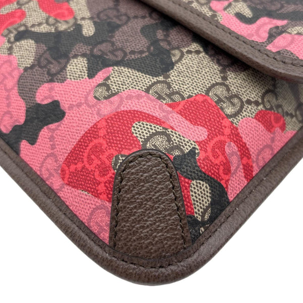 GUCCI Ophidia Camouflage GG Supreme Canvas Belt Bag Pink 752597