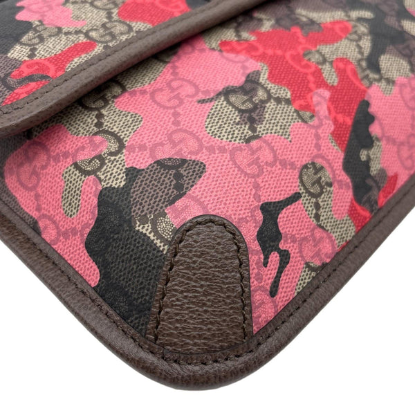 GUCCI Ophidia Camouflage GG Supreme Canvas Belt Bag Pink 752597