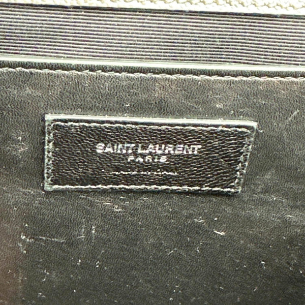 YVES SAINT LAURENT Envelope Grain De Poudre Leather Shoulder Bag Grey