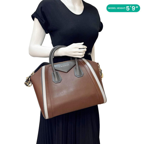 GIVENCHY Antigona Medium Leather Satchel Bag Tricolor