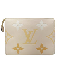 LOUIS VUITTON Toiletry Pouch 26 by the pool Monogram Empreinte Leather  Clutch Cream