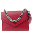 PRADA Monochrome Small Calfskin Saffiano Leather Chain Shoulder Bag Red