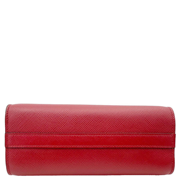 PRADA Monochrome Small Calfskin Saffiano Leather Chain Shoulder Bag Red
