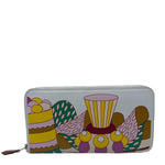 Hermes La Patisserie Francaise Azap Swift Leather Long Wallet White