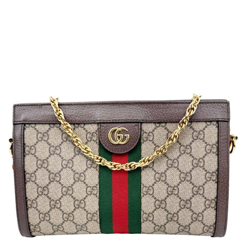 GUCCI Ophidia Small Web GG Supreme Canvas Shoulder Bag Beige 503877