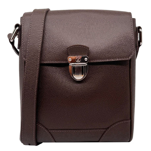 LOUIS VUITTON Luka Leather Shoulder Bag Brown