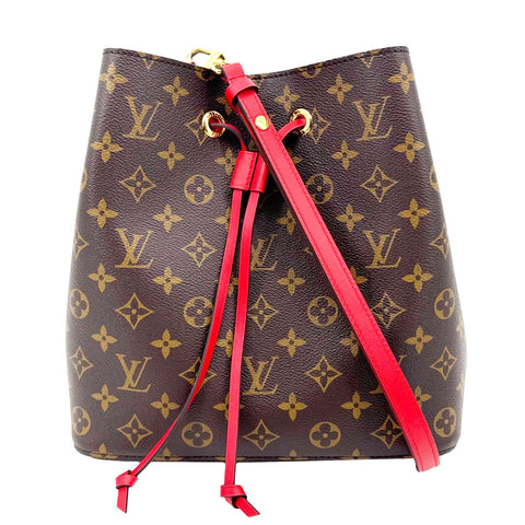 LOUIS VUITTON Neonoe MM Monogram Canvas Shoulder Bag Red