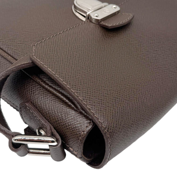 LOUIS VUITTON Luka Leather Shoulder Bag Brown