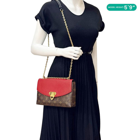 LOUIS VUITTON Saint Placide Monogram Canvas Crossbody Bag Cerise