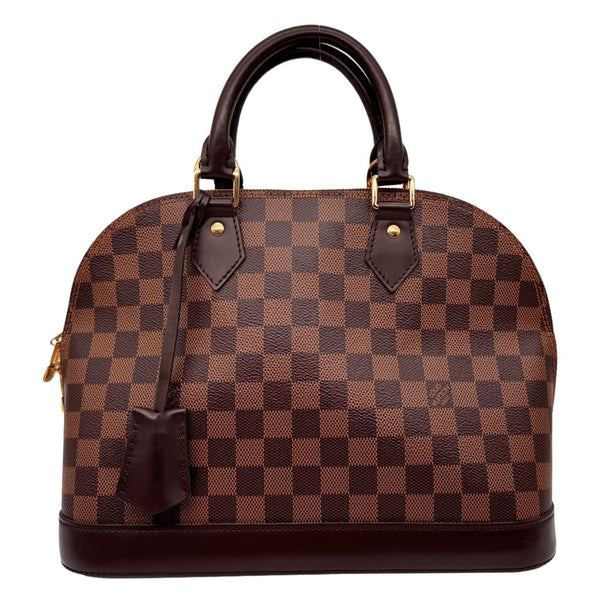 LOUIS VUITTON Alma PM Damier Ebene Satchel Bag Brown