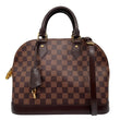 LOUIS VUITTON Alma PM Damier Ebene Satchel Bag Brown