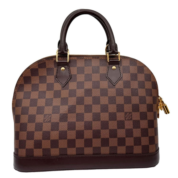 LOUIS VUITTON Alma PM Damier Ebene Satchel Bag Brown