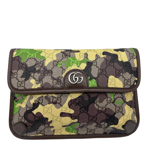 GUCCI Camouflage GG Supreme Canvas Belt Bag Green 752597