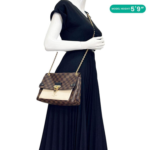 LOUIS VUITTON Vavin PM Damier Ebene Crossbody Bag Cream
