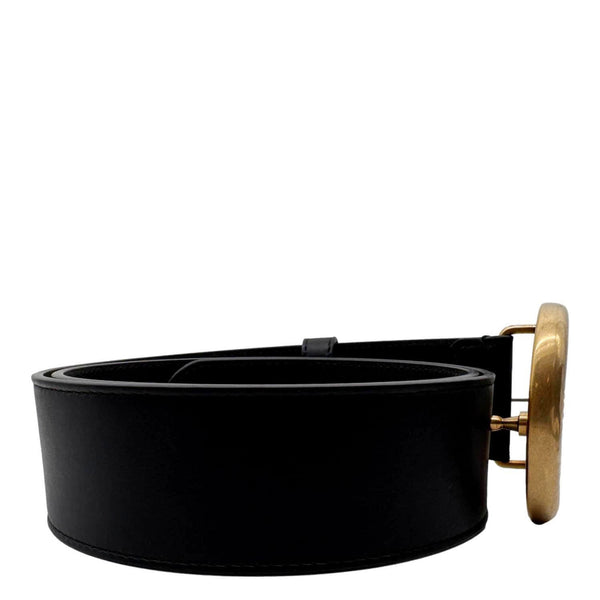 GUCCI GG Buckle Marmont Leather Belt Size 70.30 Black 400593