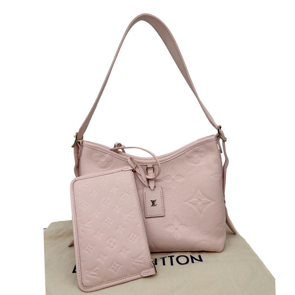 LOUIS VUITTON Carryall PM Monogram Empreinte Leather Shoulder Bag Pink