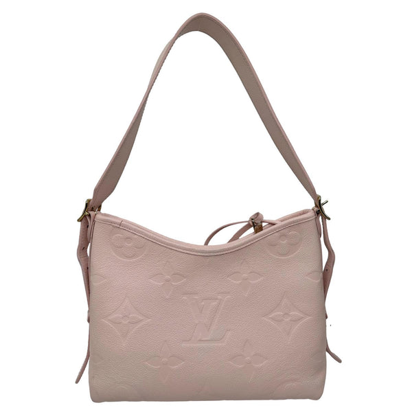 LOUIS VUITTON Carryall PM Monogram Empreinte Leather Shoulder Bag Pink