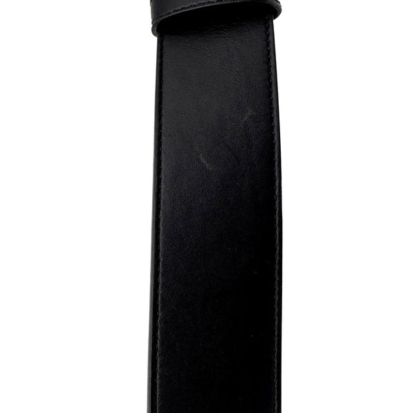 GUCCI GG Buckle Marmont Leather Belt Size 70.30 Black 400593